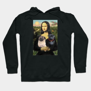 Mona Lisa and her Two Pugs Hoodie